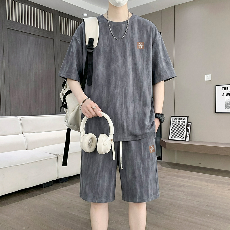 【T-Shirt + 5-Point Shorts】Men' - Tie Dye Two Piece ulasan dan harga