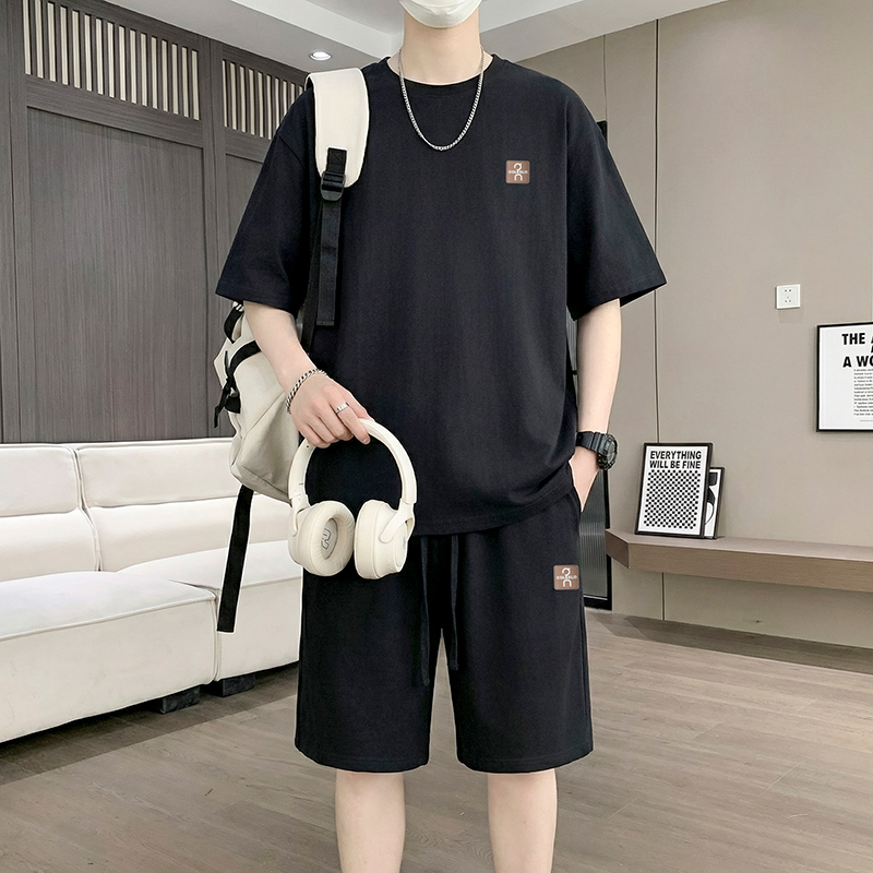 【T-Shirt + 5-Point Shorts】Men' - Tie Dye Two Piece ulasan dan harga