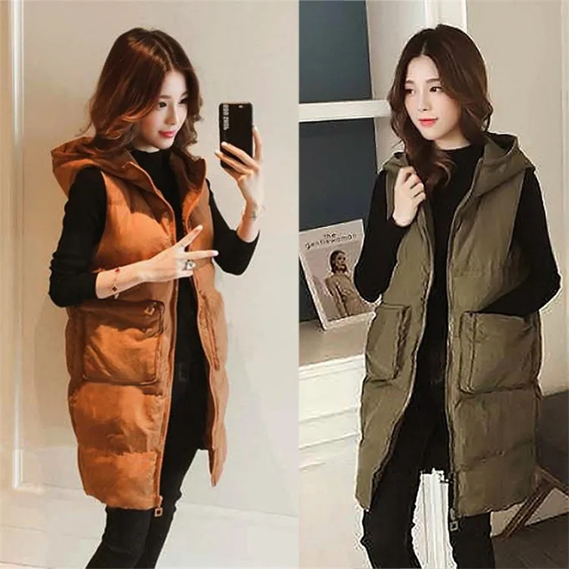 2026 New Winter Sleeveless Tan - Puffer Vest Fashion Women ulasan dan harga