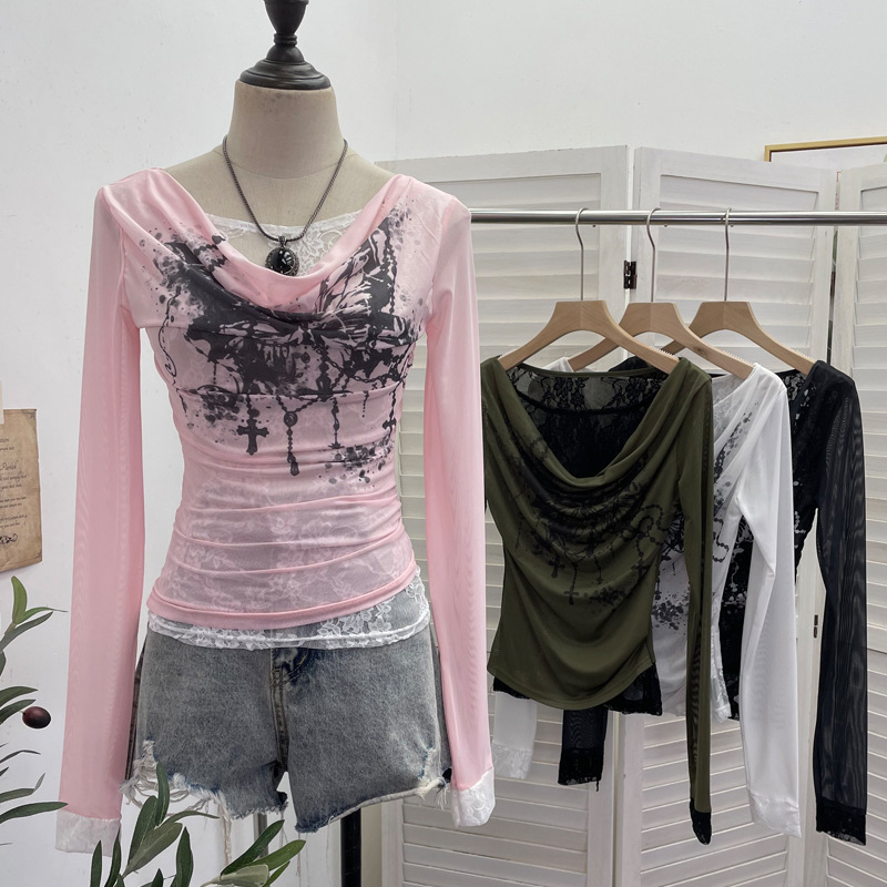 Women Casual Lace Splicing Mes - Tie Dye Two Piece ulasan dan harga