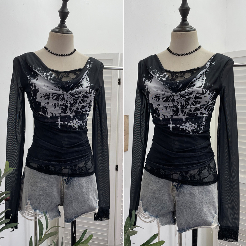 Women Casual Lace Splicing Mes - Tie Dye Two Piece ulasan dan harga