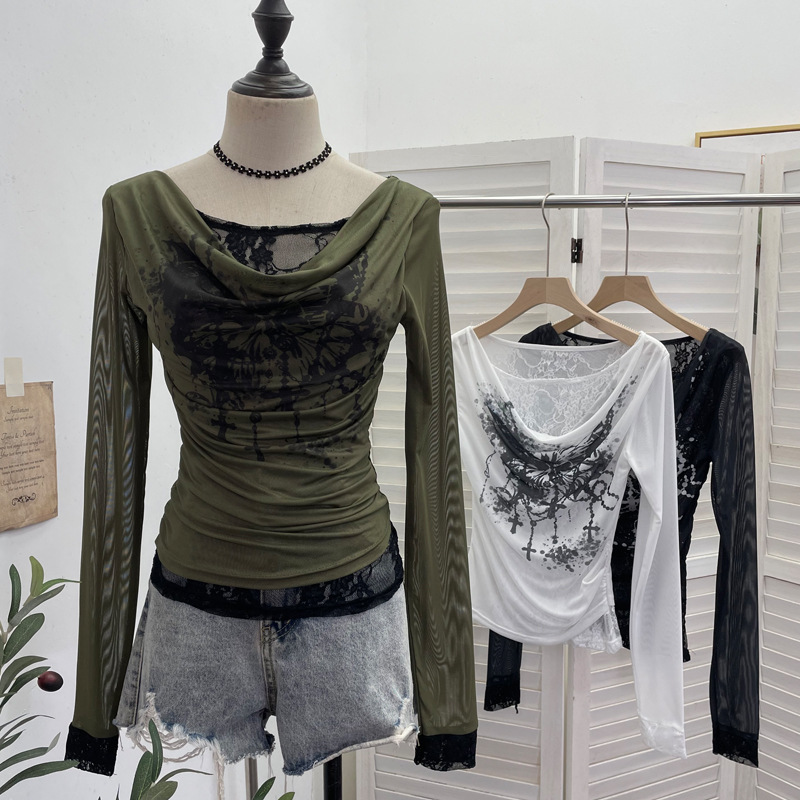 Women Casual Lace Splicing Mes - Tie Dye Two Piece ulasan dan harga