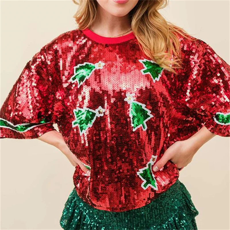Womens Summer Fashion Sequins  - Women'S Fashion Rugby Top ulasan dan harga
