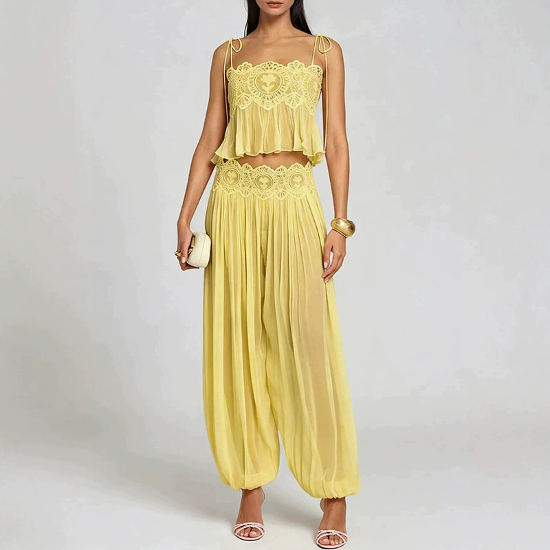 Boho Lace Trim 2 Piece Outfit  - Tie Dye Two Piece ulasan dan harga