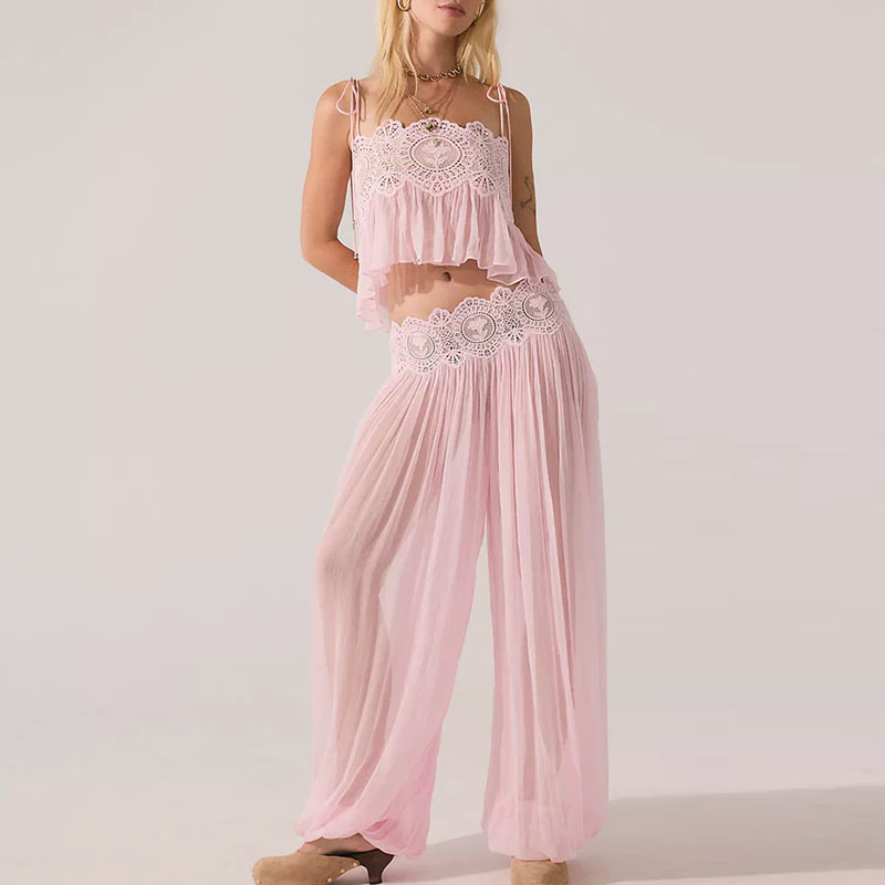 Boho Lace Trim 2 Piece Outfit  - Tie Dye Two Piece ulasan dan harga